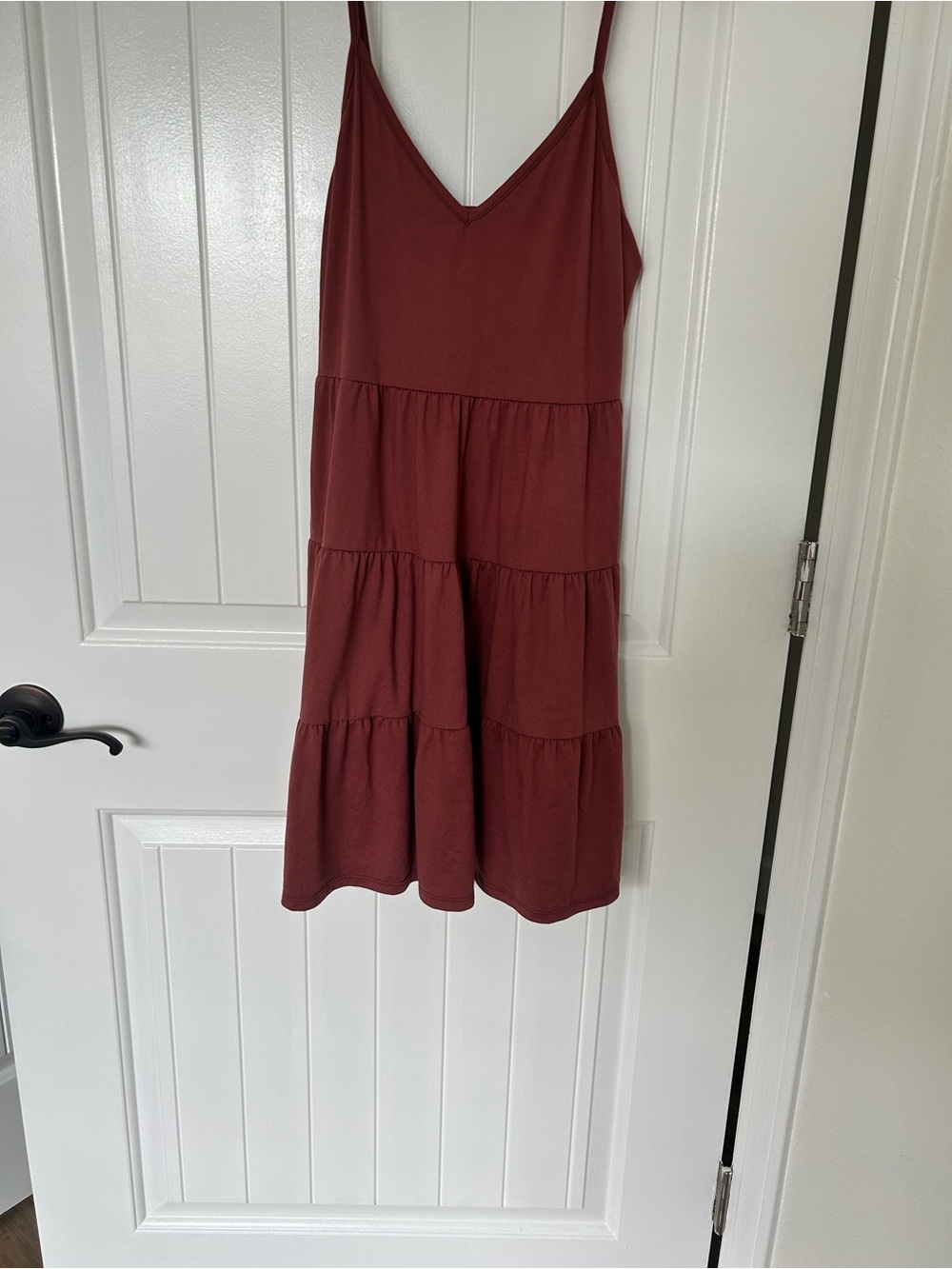 Women’s Tiered Spaghetti-Strap Mini Dress - Burgundy